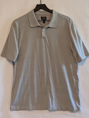 JOE Joseph Abboud Men XL Short Sleeve Polo Shirt Gray Casual Golf Soft Business